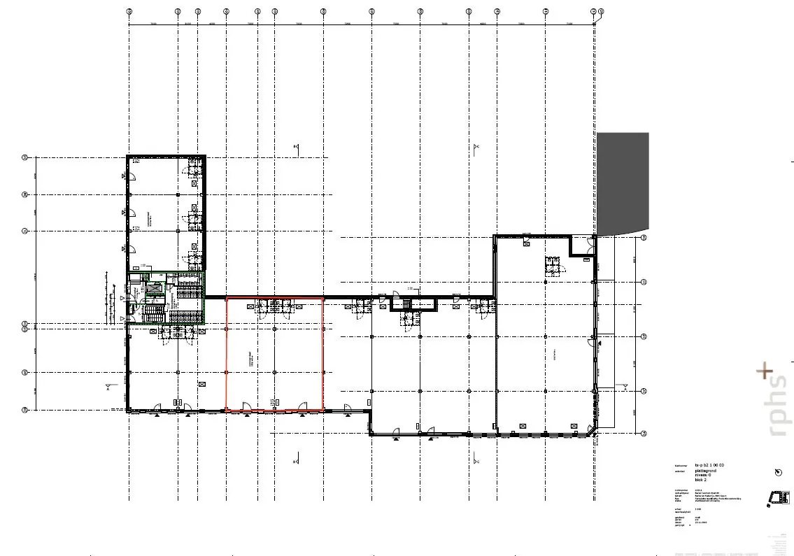 Plattegrond van een gebouw aan de Westersingel met meerdere kamers en gestructureerde lijnen.